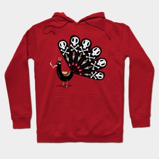 Smoking Peacock with Skulls Hoodie